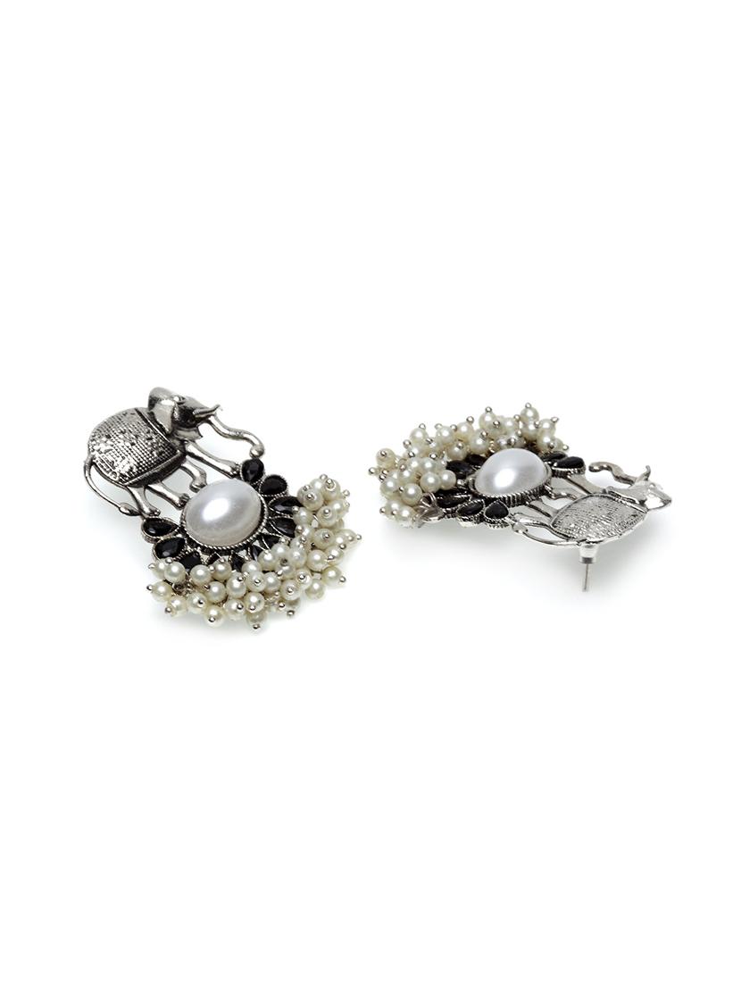 silver brass drop earring - 17531284 - Zoom Image - 3