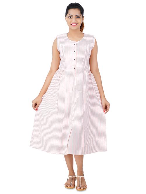 round neck striped dress - 17531422 - Standard Image - 1