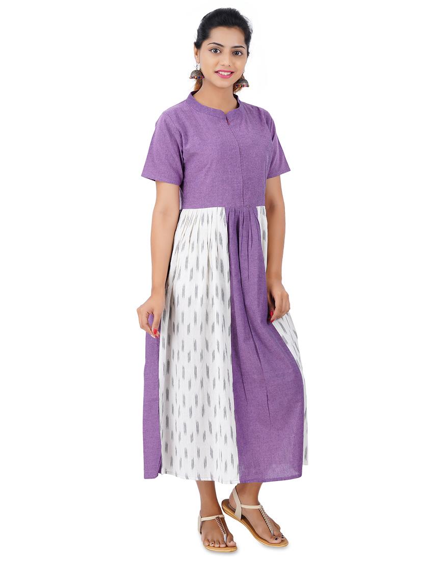 mandarin neck ikat dress - 17531439 - Zoom Image - 2
