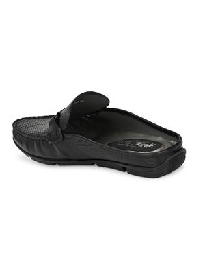 black leather slip on loafers - 17531694 - Standard Image - 3