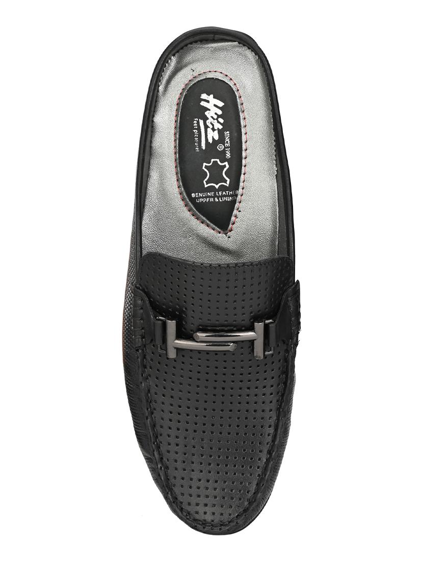 black leather slip on loafers - 17531694 - Zoom Image - 4