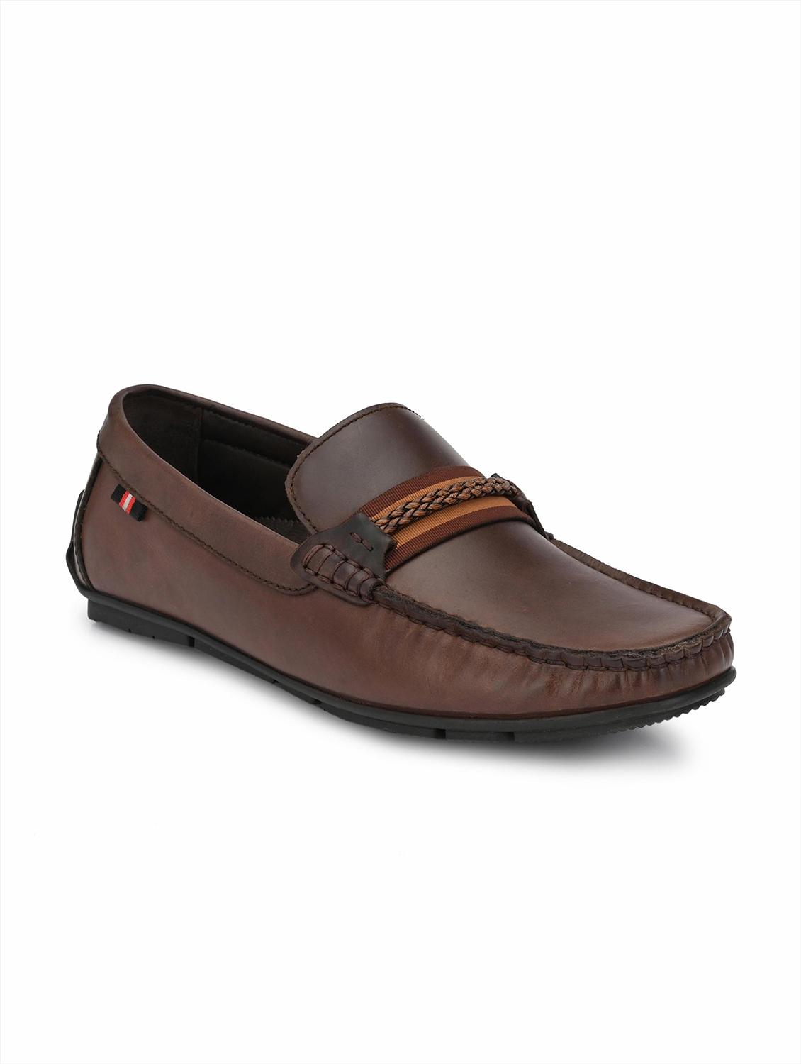 brown leather slip on loafers - 17531718 - Zoom Image - 1