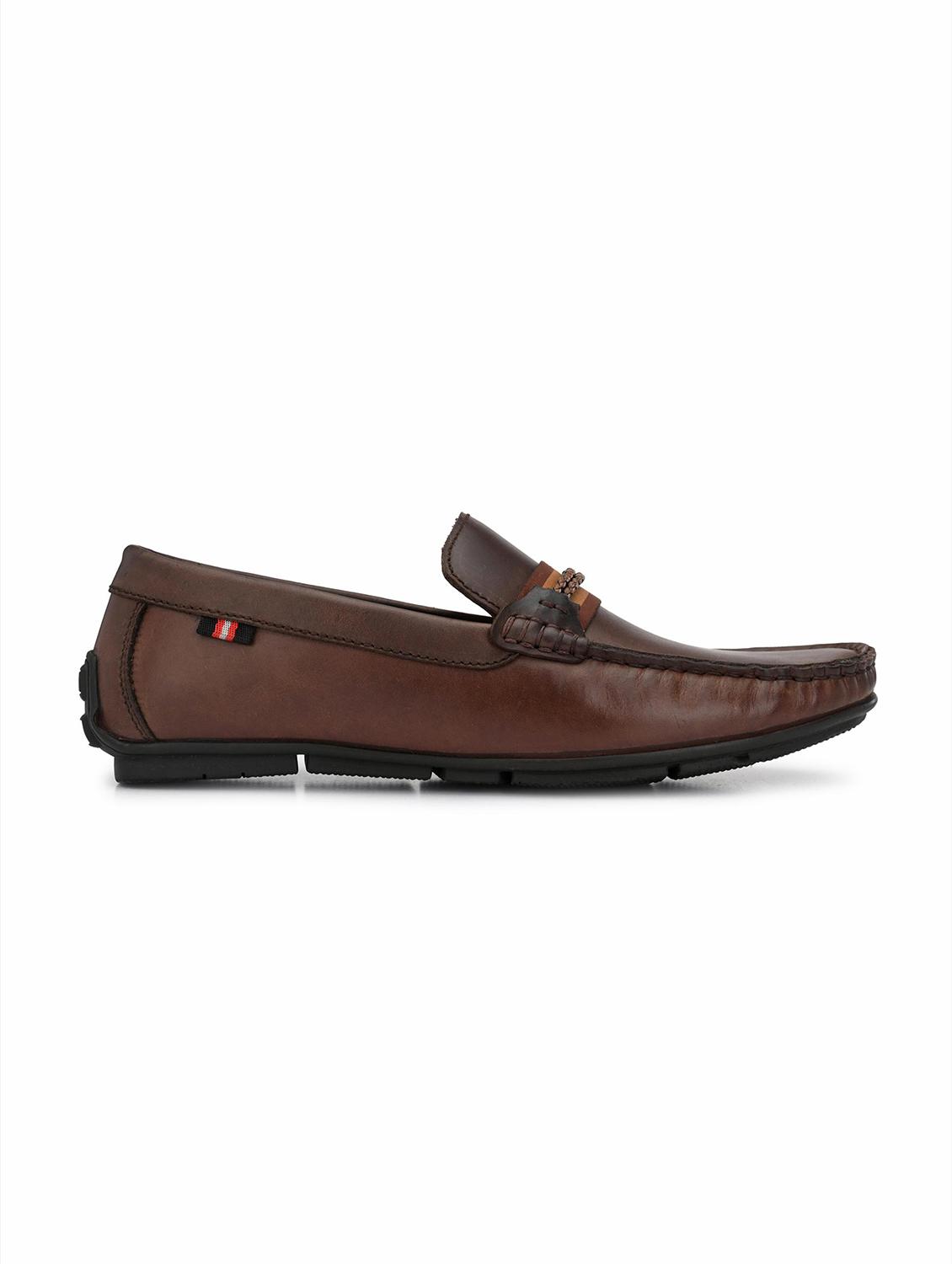 brown leather slip on loafers - 17531718 - Zoom Image - 2