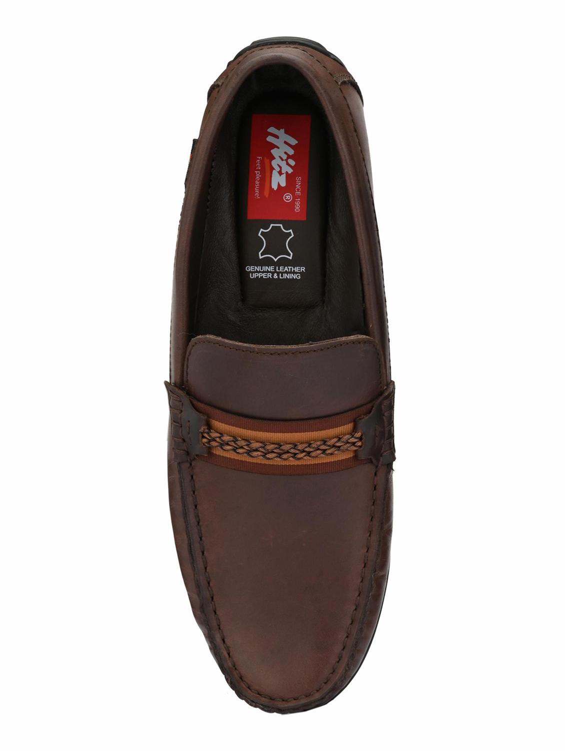 brown leather slip on loafers - 17531718 - Zoom Image - 4