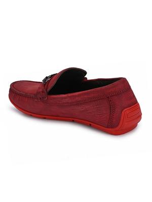 red leather slip on loafers - 17531724 - Standard Image - 3