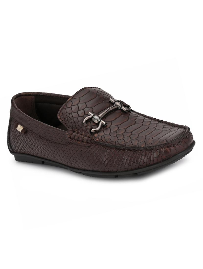 brown leather slip on loafers - 17531725 - Zoom Image - 1