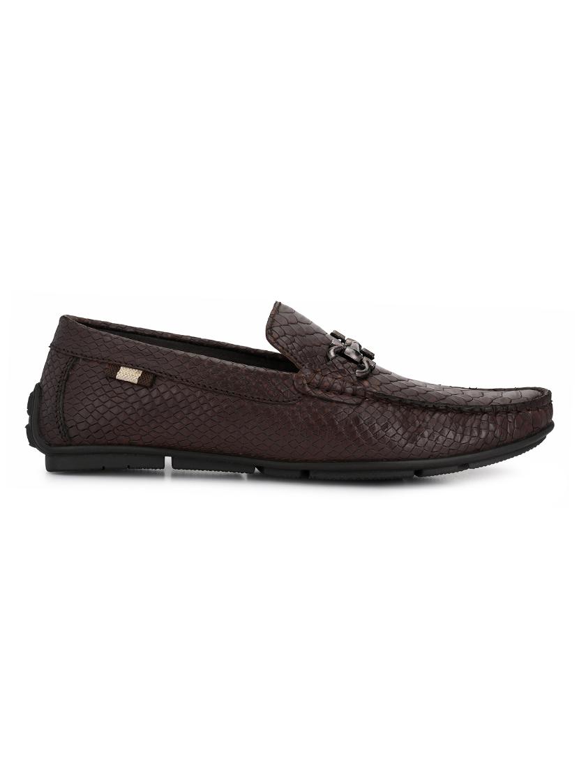 brown leather slip on loafers - 17531725 - Zoom Image - 2