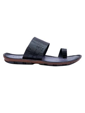 black leather slip on slippers - 17532059 - Standard Image - 2