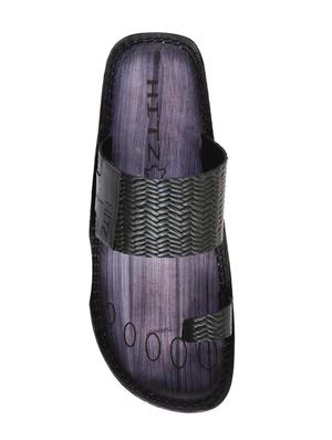 black leather slip on slippers - 17532059 - Standard Image - 4