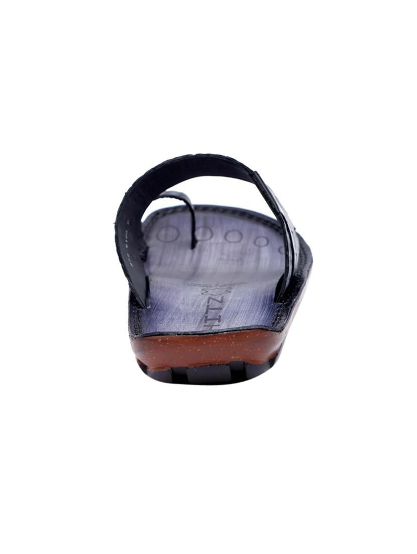 black leather slip on slippers - 17532059 - Zoom Image - 3