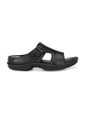 black leather slip on slippers - 17532103 - Standard Image - 3