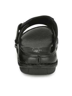 black leather slip on slippers - 17532103 - Standard Image - 4