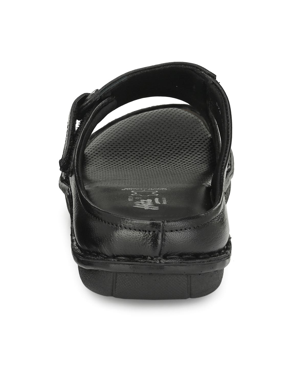 black leather slip on slippers - 17532103 - Zoom Image - 4