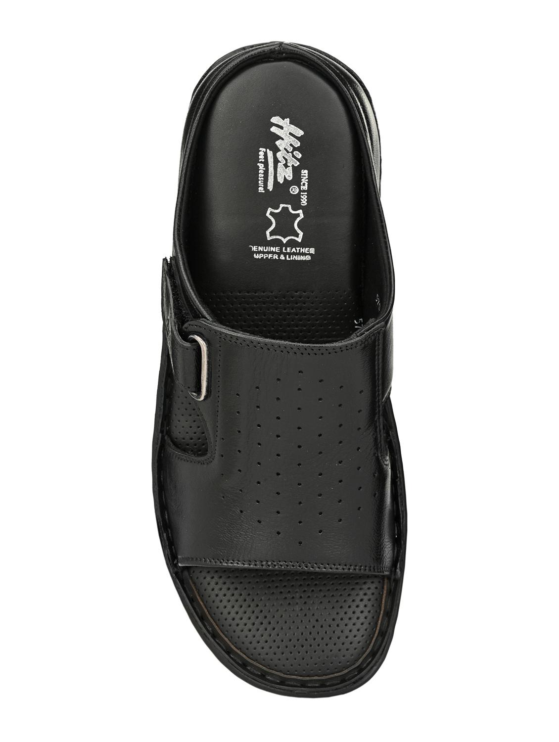 black leather slip on slippers - 17532103 - Zoom Image - 5