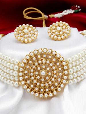 white gold plated choker necklace - 17532339 - Standard Image - 3