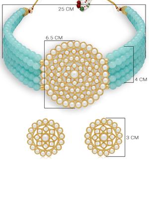 blue gold plated choker necklace - 17532341 - Standard Image - 4