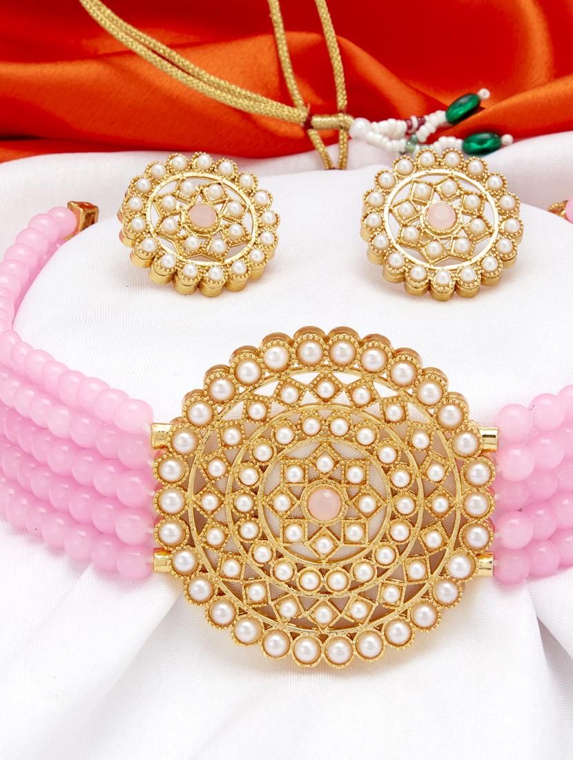 pink gold plated choker necklace - 17532346 - Zoom Image - 2