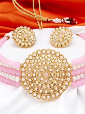 pink gold plated choker necklace - 17532347 - Standard Image - 2