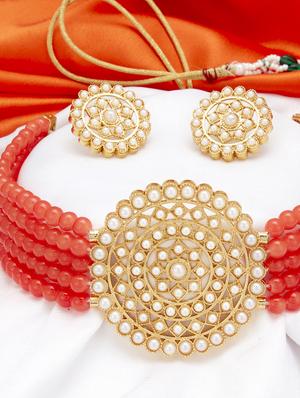 red gold plated choker necklace - 17532348 - Standard Image - 2
