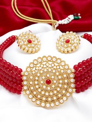 red gold plated choker necklace - 17532349 - Standard Image - 2