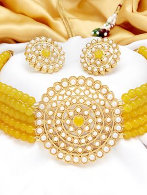 yellow gold plated choker necklace - 17532352 - Standard Image - 3