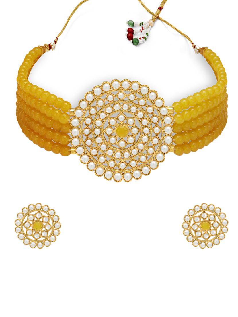 yellow gold plated choker necklace - 17532352 - Zoom Image - 1