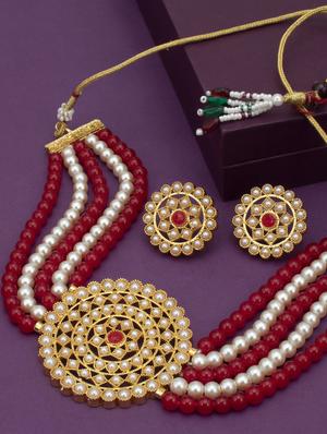 red gold plated choker necklace - 17532355 - Standard Image - 2
