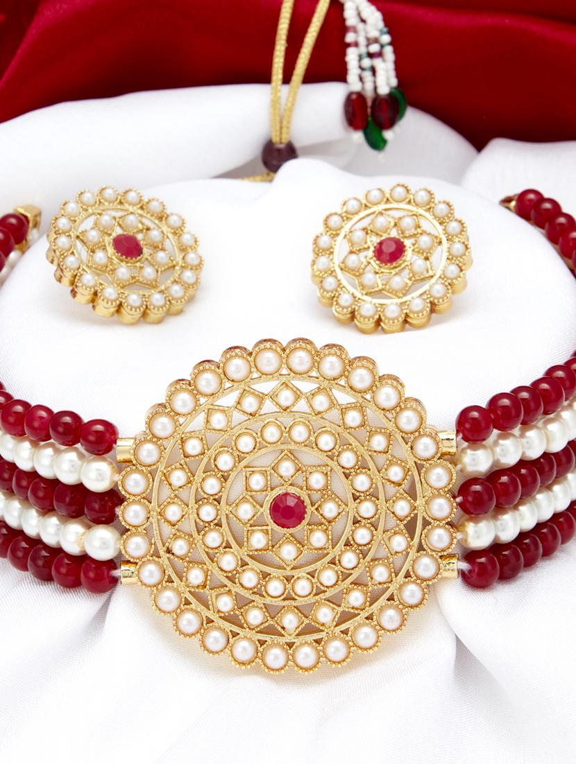 red gold plated choker necklace - 17532357 - Zoom Image - 3