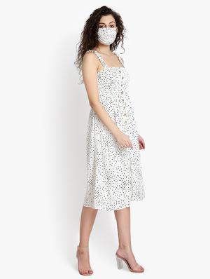 button up polka dot flared dress - 17532365 - Standard Image - 3