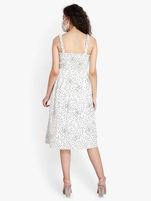 button up polka dot flared dress - 17532365 - Standard Image - 4