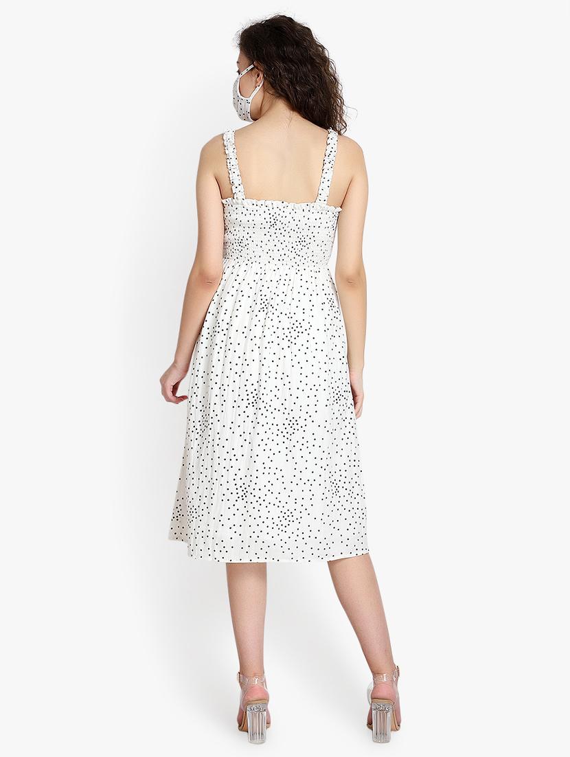 button up polka dot flared dress - 17532365 - Zoom Image - 4