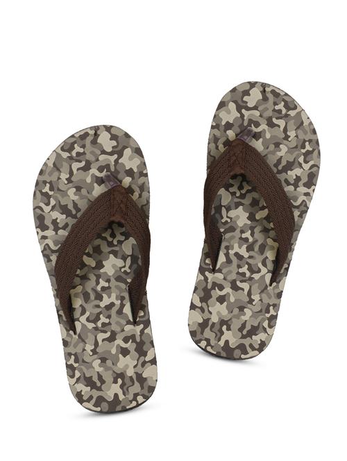 brown fabric toe separator flip flops - 17532709 - Standard Image - 1