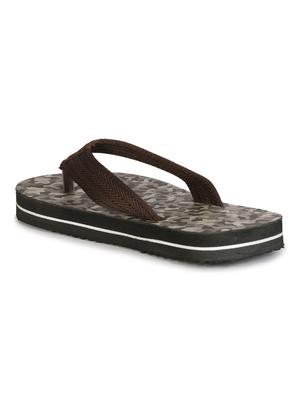 brown fabric toe separator flip flops - 17532709 - Standard Image - 4