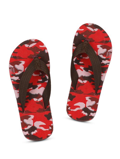 red fabric toe separator flip flops - 17532713 - Standard Image - 1