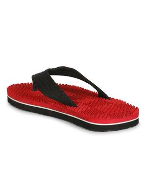 red fabric toe separator flip flops - 17532715 - Standard Image - 4