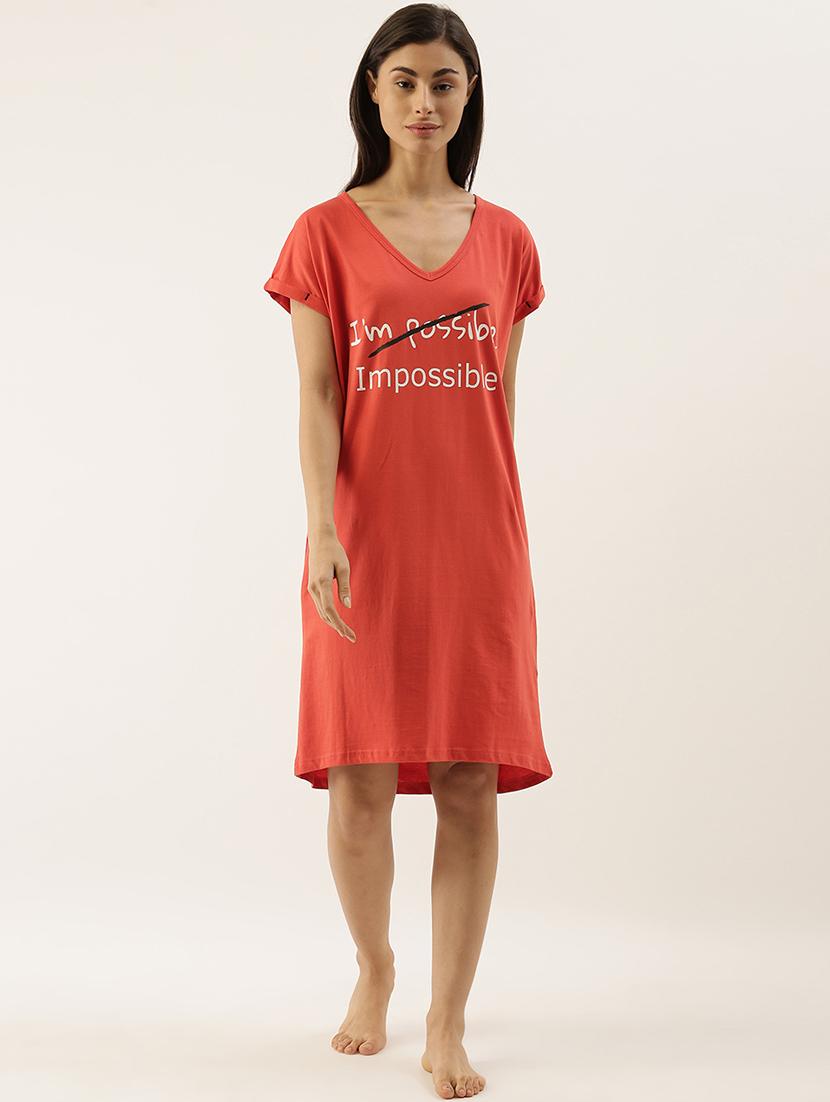 v- neck printed sleepshirt - 17532741 - Zoom Image - 1