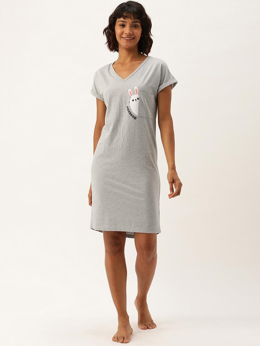 v- neck printed sleepshirt - 17532742 - Zoom Image - 1