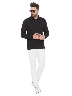 black solid polo t-shirt - 17532763 - Standard Image - 4
