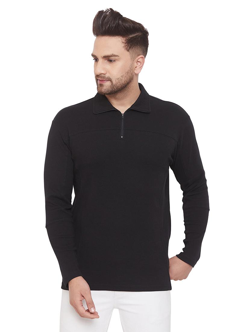 black solid polo t-shirt - 17532763 - Zoom Image - 1