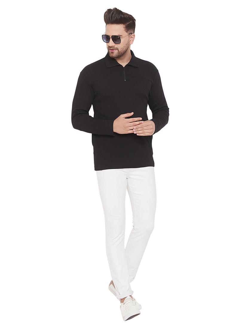 black solid polo t-shirt - 17532763 - Zoom Image - 4
