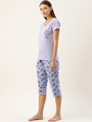printed nightwear capri set - 17532784 - Standard Image - 2