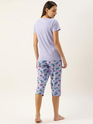 printed nightwear capri set - 17532784 - Standard Image - 3