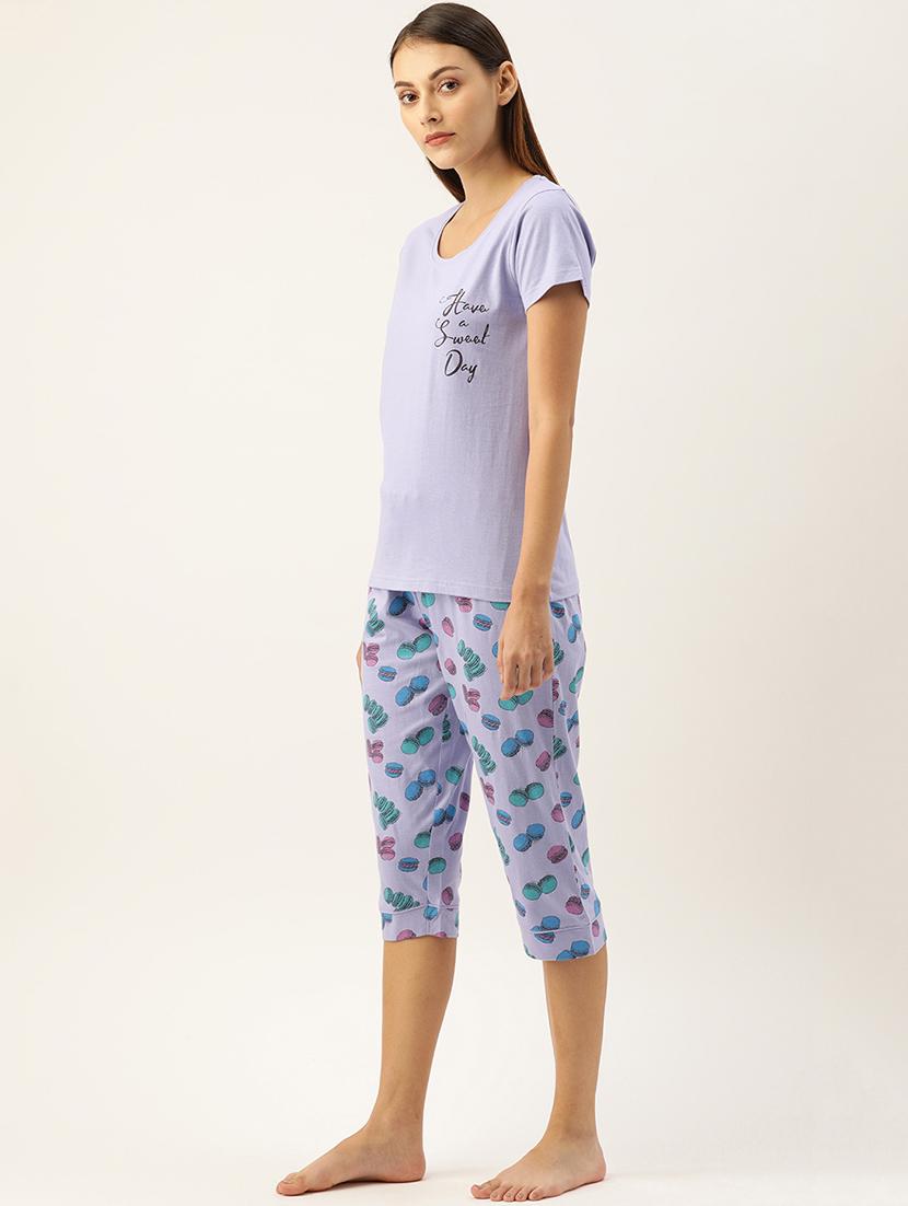 printed nightwear capri set - 17532784 - Zoom Image - 2