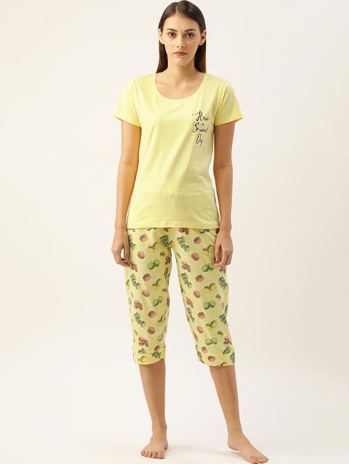 printed nightwear capri set - 17532786 - Standard Image - 1
