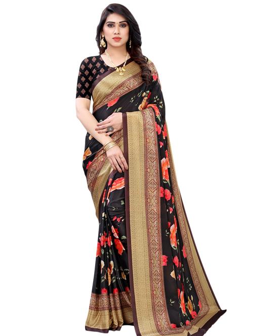floral printed saree with blouse - 17532821 - Standard Image - 1