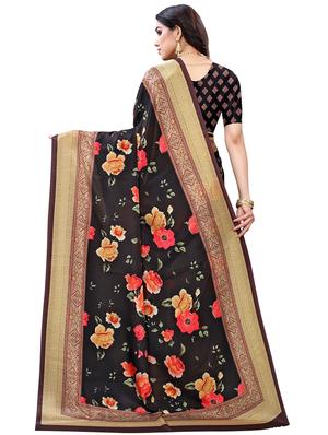 floral printed saree with blouse - 17532821 - Standard Image - 2