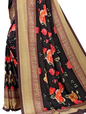 floral printed saree with blouse - 17532821 - Standard Image - 4