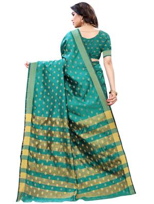 jacquard banarasi saree with blouse - 17532856 - Standard Image - 2