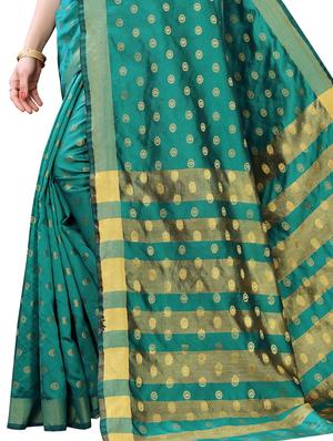 jacquard banarasi saree with blouse - 17532856 - Standard Image - 4