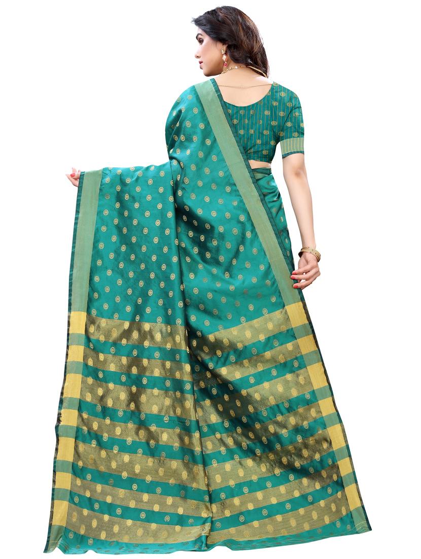 jacquard banarasi saree with blouse - 17532856 - Zoom Image - 2